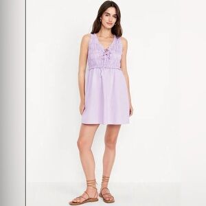 Old Navy Light Gray Striped Mini Dress